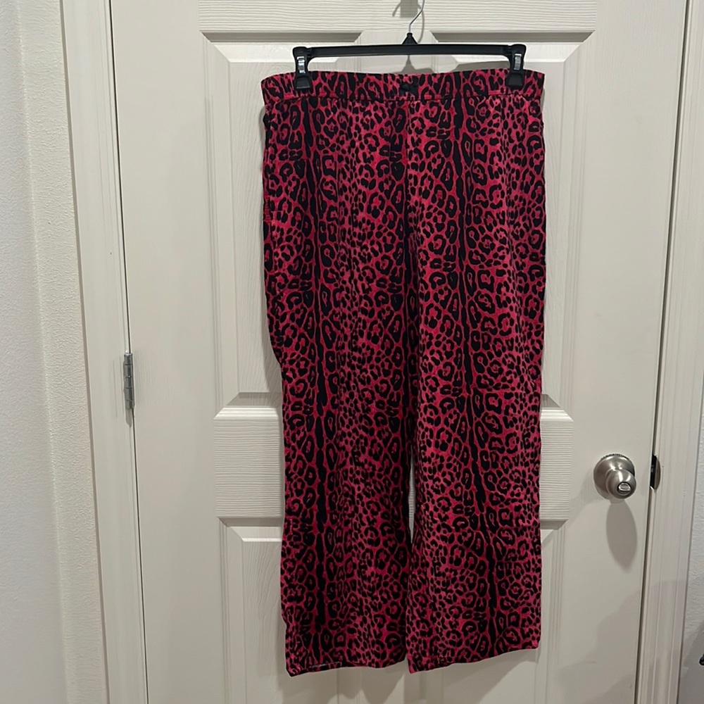 Pink Leopard Print PJ Bottoms L